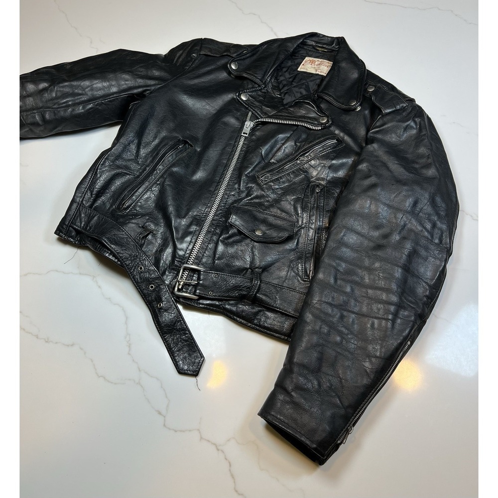 Vintage 70s Excelled Leather Jacket 42 USA Motorcycle Biker